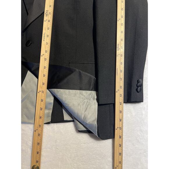 Giorgio Fellini Mens 46R 38x31 Black Tuxedo 2-Piece Set Tux Black Tie - Picture 12 of 16
